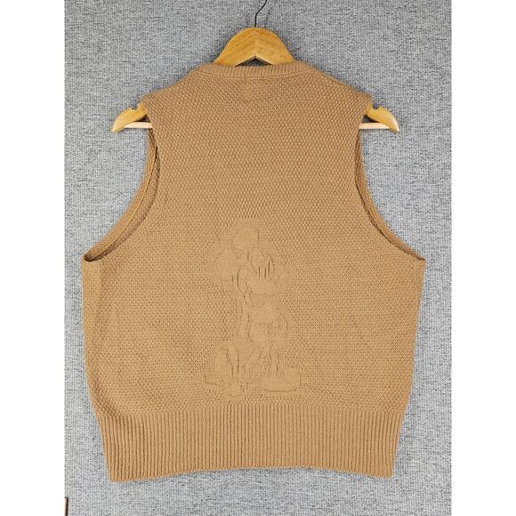 KENNINGTON CALIFORNIA VINTAGE 70'S UNISEX MICKEY BROWN KNIT SWEATER VEST SIZE L - Picture 2 of 7